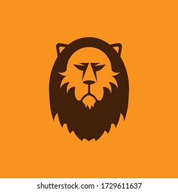 Logo mit dem Kopf eines Löwen. König der Tiere in Vektor.
