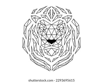 logo of head lion polygonal
