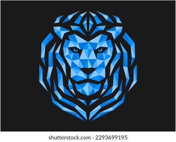 logo of head lion polygonal