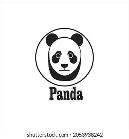 logo head panda, monocrom logo, caracter symbol 