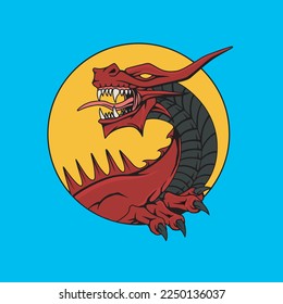 logo head of red dragon