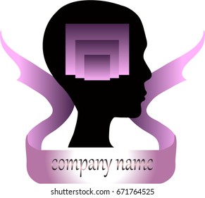 Logo head. Silhouette of a head. Vector illustration. 