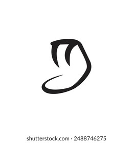 Logo head snake minimalist simple design with blank background