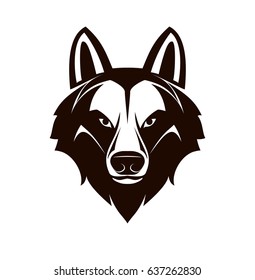 Logo with the head of a wolf