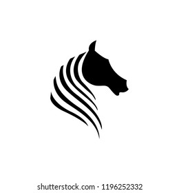 Logo with the head of a zebra. Flat zebra portrait. Trendy Flat style for graphic design, Web site, UI. EPS10. - Vector illustration