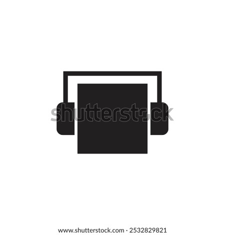 Logo headphone square music unique design with blank background