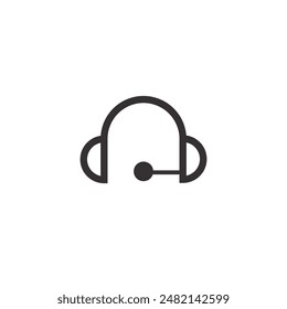 Diseño único del auricular del logotipo con el fondo en blanco