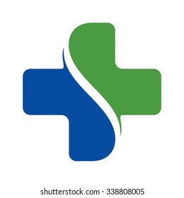 logo of health care clinic. cross logo vector.