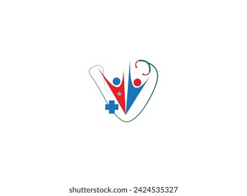 Logo for health care phonendoscope . Medical center logo template