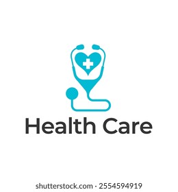 Logo for health care stethoscope. Medical health care logo design.