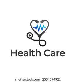 Logo for health care stethoscope. Medical health care logo design.