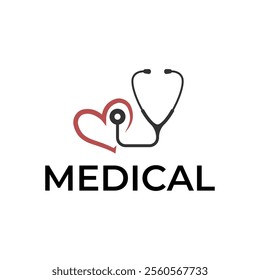 Logo for health care stethoscope. Medical health care logo design.