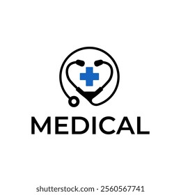 Logo for health care stethoscope. Medical health care logo design.