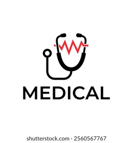 Logo for health care stethoscope. Medical health care logo design.