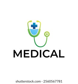 Logo for health care stethoscope. Medical health care logo design.