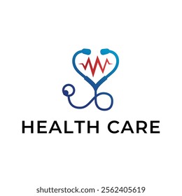 Logo for health care stethoscope. Medical health care logo design.