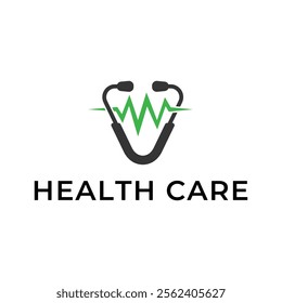 Logo for health care stethoscope. Medical health care logo design.