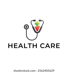 Logo for health care stethoscope. Medical health care logo design.