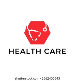 Logo for health care stethoscope. Medical health care logo design.