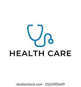 Logo for health care stethoscope. Medical health care logo design.