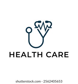 Logo for health care stethoscope. Medical health care logo design.