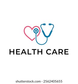 Logo for health care stethoscope. Medical health care logo design.