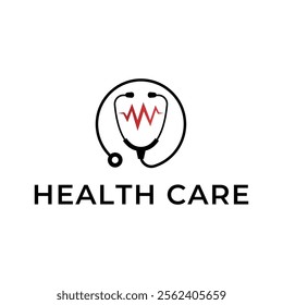 Logo for health care stethoscope. Medical health care logo design.