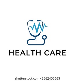 Logo for health care stethoscope. Medical health care logo design.