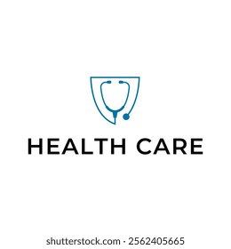 Logo for health care stethoscope. Medical health care logo design.