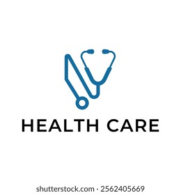 Logo for health care stethoscope. Medical health care logo design.