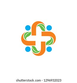 logo health leaf icon design