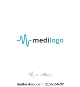 LOGO For The Health Sector With A Heart Rate Icon On The Cardiograph In The Shape Of The Letter M