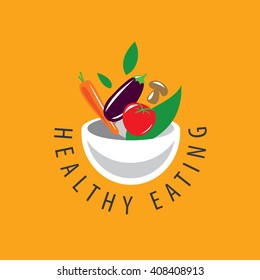Logo of healthy eating. Vector illustration