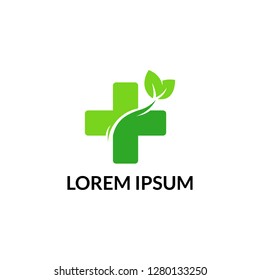 Logo healthy medicine nature leaf plant template. Vector EPS10.