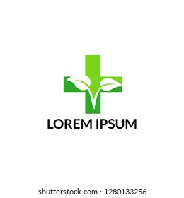Logo healthy medicine nature leaf plant template. Vector EPS10.