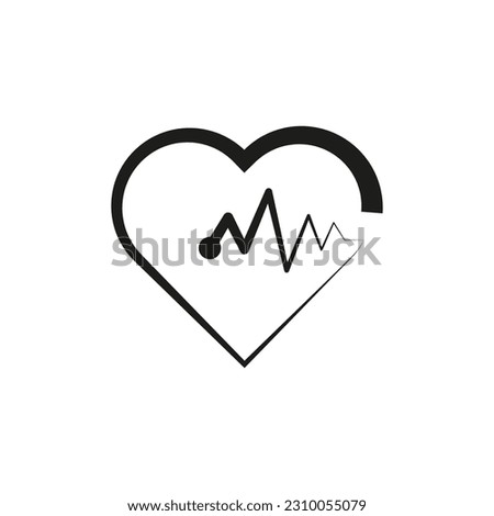 logo heart beat design element on white background. Vector illustration.