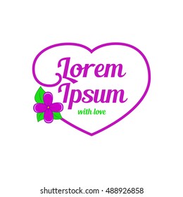 Logo heart with a flower