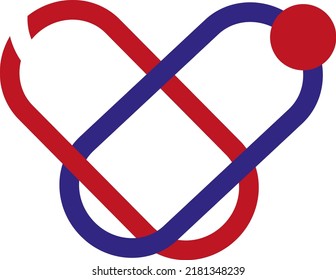 Corazón de logotipo, ilustración, vector sobre fondo blanco.