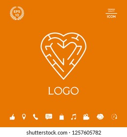 Logo - a heart with the labirint - a symbol of the search for love, happiness.