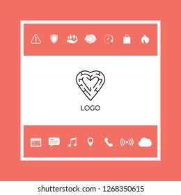 Logo - a heart with the labirint - a symbol of the search for love, happiness.