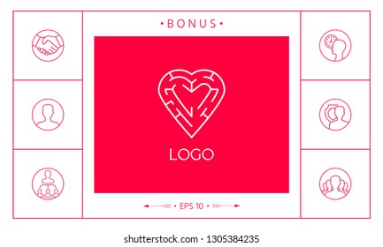 Logo - a heart with the labirint - a symbol of the search for love, happiness.
