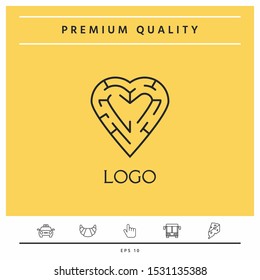 Logo - a heart with the labirint - a symbol of the search for love, happiness.