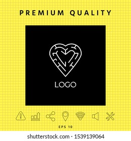 Logo - a heart with the labirint - a symbol of the search for love, happiness.