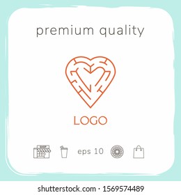 Logo - a heart with the labirint - a symbol of the search for love, happiness.