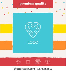 Logo - a heart with the labirint - a symbol of the search for love, happiness.