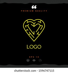 Logo - a heart with the labirint - a symbol of the search for love, happiness.
