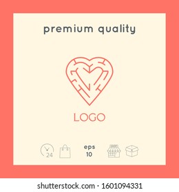 Logo - a heart with the labirint - a symbol of the search for love, happiness.