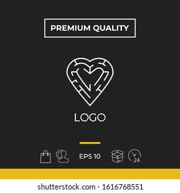 Logo - a heart with the labirint - a symbol of the search for love, happiness.
