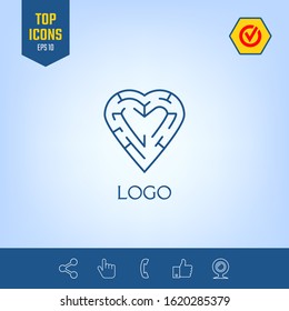Logo - a heart with the labirint - a symbol of the search for love, happiness.