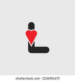 Logo Heart Letter L. Beautiful vector love logo design. Simple and Clean letter mark L with heart or love shape design logo concept.